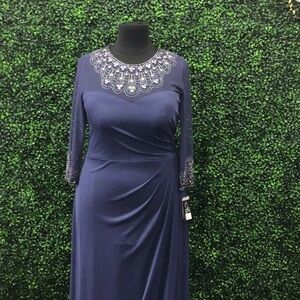 Elegant Violet Dress with Embellished Neckline
